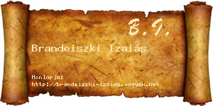 Brandeiszki Izaiás névjegykártya